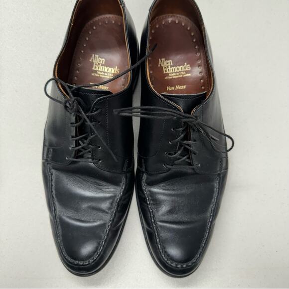 Allen Edmonds Black Leather Oxford Loafers Mens 9.5 Dress Shoes Lace Up Formal